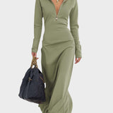 Matilda™️ | Retrohenkinen sporttinen maksimekko vetoketjulla