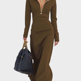 Matilda™️ | Retrohenkinen sporttinen maksimekko vetoketjulla