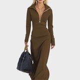 Matilda™️ | Retrohenkinen sporttinen maksimekko vetoketjulla