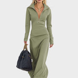 Matilda™️ | Retrohenkinen sporttinen maksimekko vetoketjulla