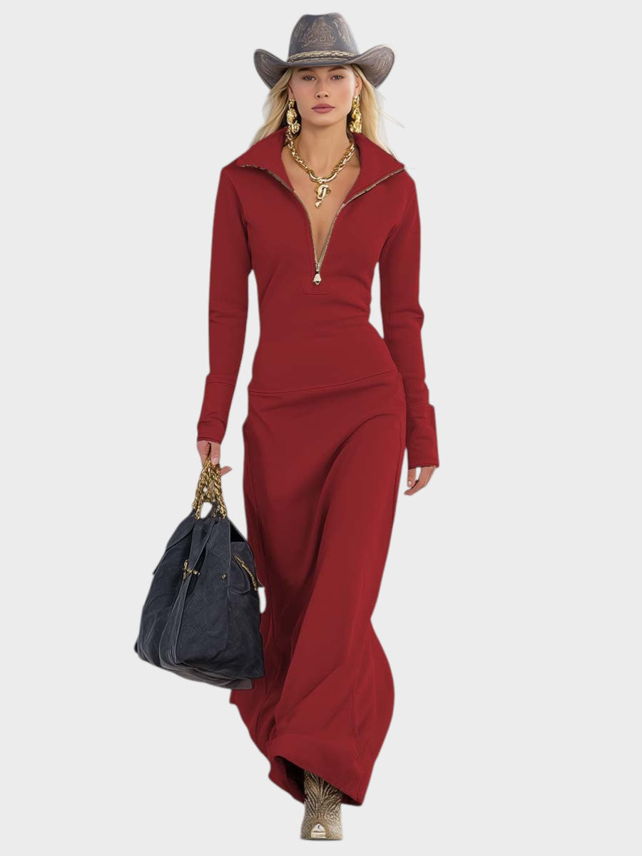 Matilda™️ | Retrohenkinen sporttinen maksimekko vetoketjulla