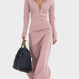 Matilda™️ | Retrohenkinen sporttinen maksimekko vetoketjulla