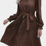 Senni™️ | Leopardikuosinen pliseerattu mekko