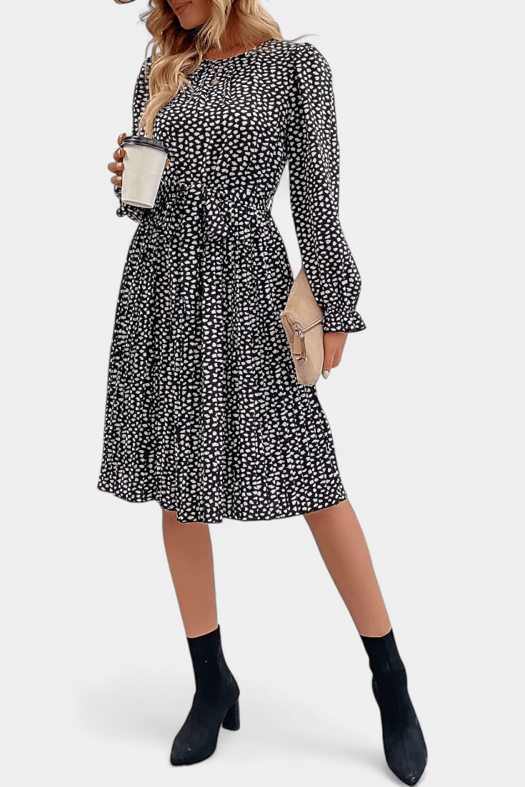 Senni™️ | Leopardikuosinen pliseerattu mekko