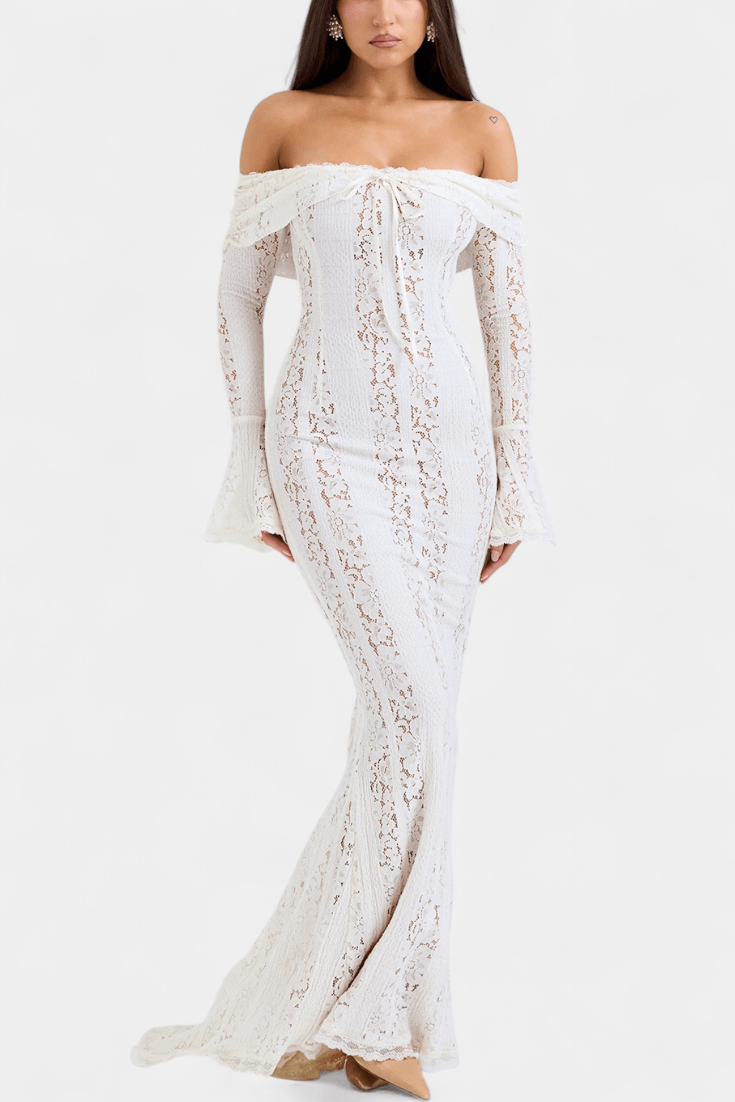 Helmi™️ | Olkaimeton mekko romanttisella eleganssilla