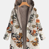 Katri™ | Boheemi kukkakuvioitu sherpa-hupparitakki