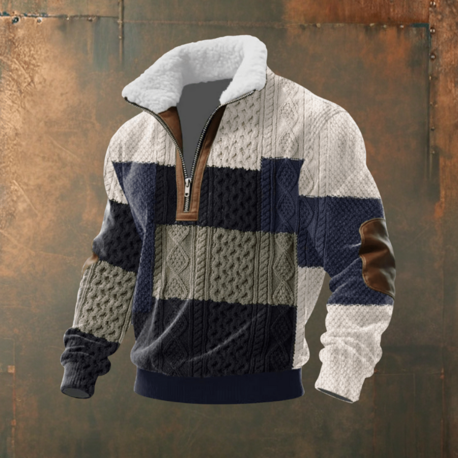 Markus™ | Tyylikäs miesten neule lämpimällä fleecekauluksella