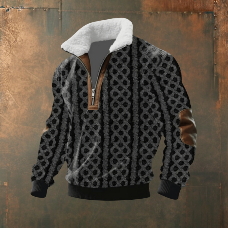 Markus™ | Tyylikäs miesten neule lämpimällä fleecekauluksella