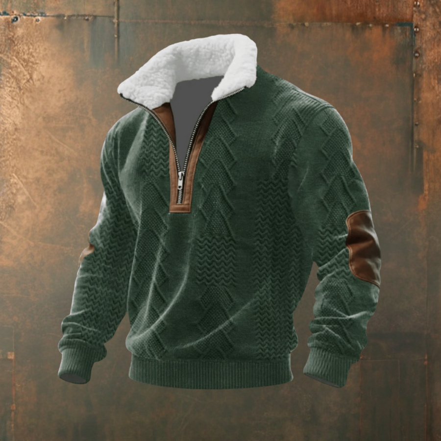 Markus™ | Tyylikäs miesten neule lämpimällä fleecekauluksella