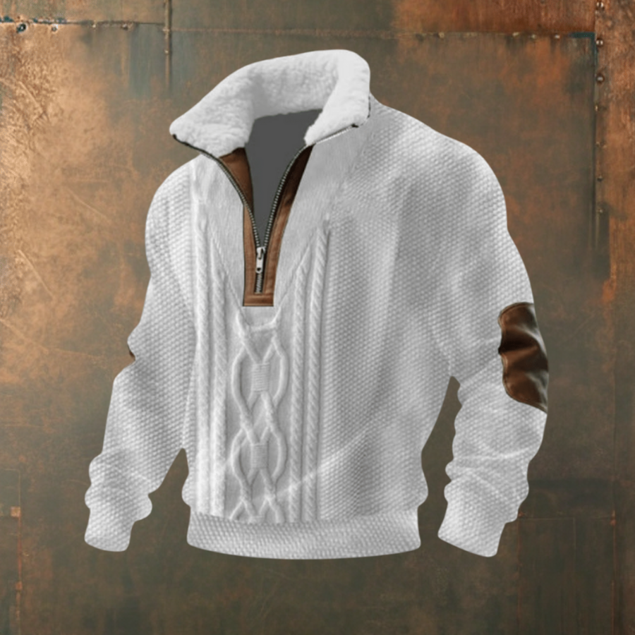 Markus™ | Tyylikäs miesten neule lämpimällä fleecekauluksella