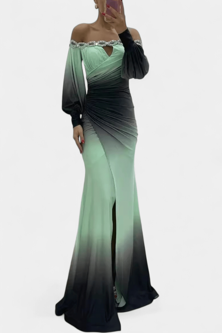 Vilhelmiina™️ | Elegantti maksimekko liukuvärjäyksellä