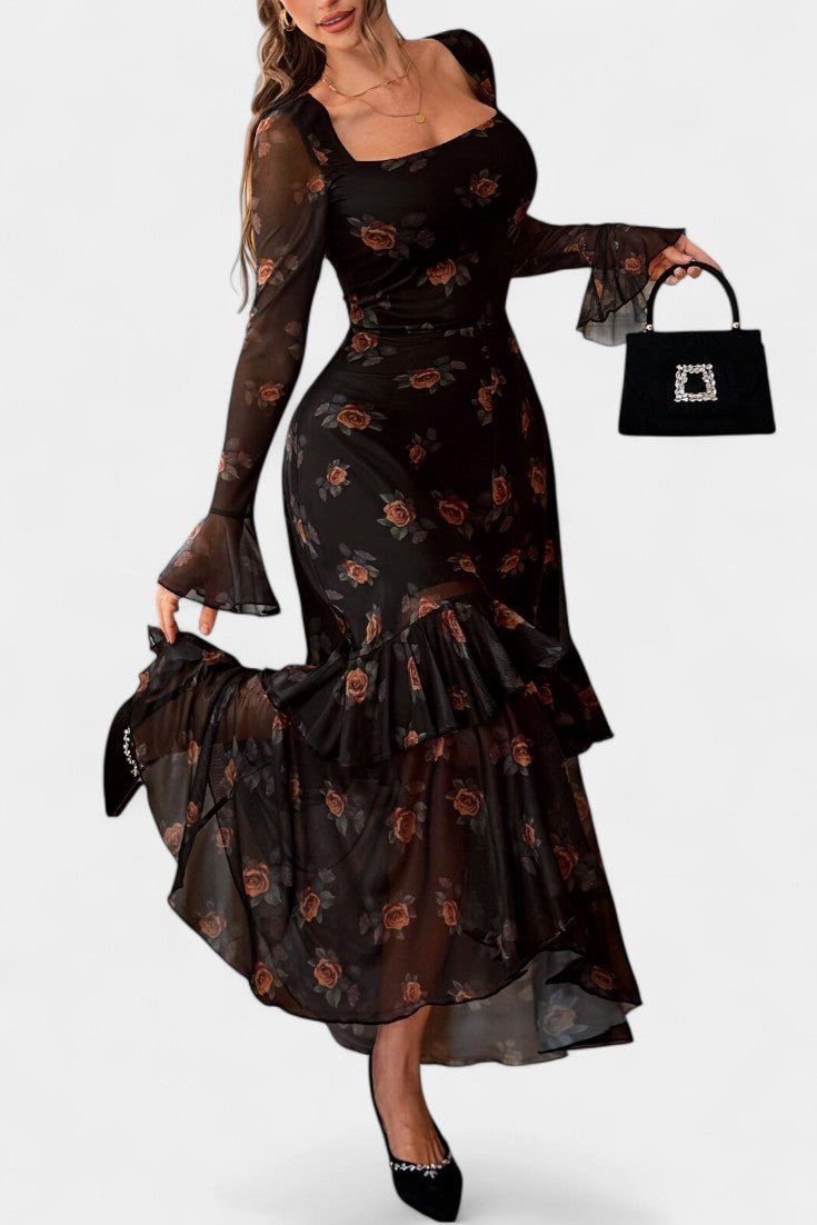 Aino™️ | Elegantti maksimekko leokuvioinnilla