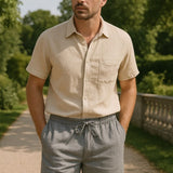 Juhani™ | Harmaat pellavashortsit Mariner