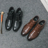 Eemeli™ | Tekonahkaiset Double-Monk-strap -saappaat