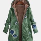 Eevi™ | Salvianvihreä tribaalikuvioitu sherpa-takki