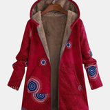 Eevi™ | Salvianvihreä tribaalikuvioitu sherpa-takki