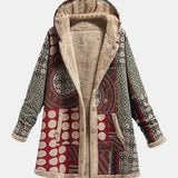 Kuura™ | Burgundinpunainen geometrinen sherpa-takki